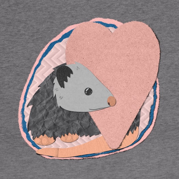 Paper Craft Valentine's Opossum by Black Squirrel CT